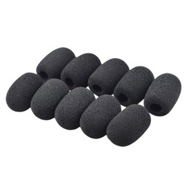 YFFSFDC (10 Pieces) Microphone Sponge, Income Microphone, Windproof, Loudspeaker, Noise Reducing, Microphone, Accessories, Dustproof, Windproof, Antibacterial, Black (1.2 x 0.9 inches (30 x 24 mm),