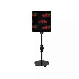 Albert Estate LTD Black Accent Lamp with Red Christmas Truck Candle Clip-on Lamp Shade