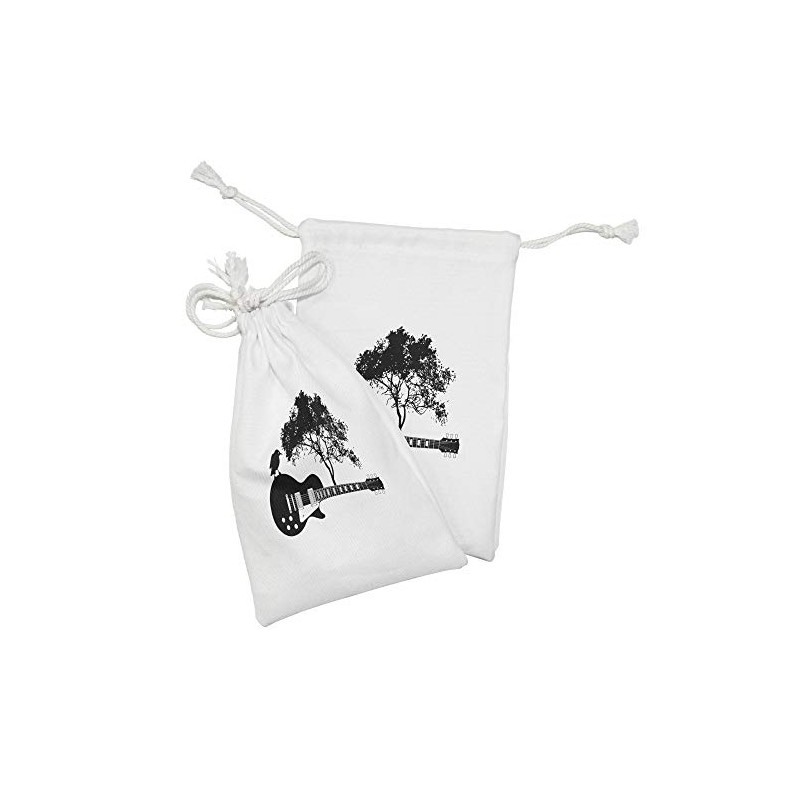 Ambesonne Guitar Fabric Pouch Set of 2, Composition of a