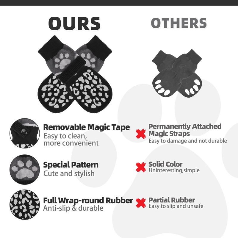 KOOLTAIL Dog Socks for Hot/Cold Pavement to Prevent Licking Paws,Anti