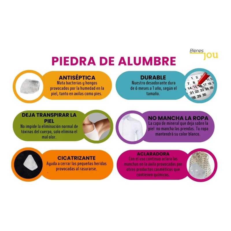 Desodorante Natural Piedra Alumbre 80 Gr 100% Natural
