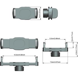 Juego de 2 soportes para teléfono con clip de montaje para rótula, conector de rótula de repuesto de 17 mm, cabeza de bola giratoria con tuerca fija para cargador inalámbrico de coche, abrazadera para teléfono celular, anillo de luz, soporte de manguera p