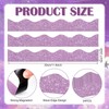 Qeeenar 24 Pcs Light Purple Glitter Magnetic Borders for Classroom