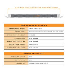 HardwareX supply Heavy Duty Electrophoresis Extension Garage Door Springs for 7ft high (110LB-White)