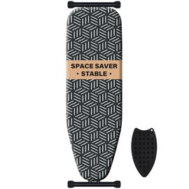 caius Ironing Board, Compact and Space Saver Full Size Ironing Board, Extra Wide Ironing Area with Extra Thick Heavy Duty Padded Cover, Stable Structure, Easy to Fold