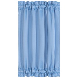 PiccoCasa Blackout French Door Curtain Panel - Blackout Door Curtain Solid Drapery with Tiebacks - 1 Panel Sky Blue W25 x L40