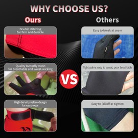 soamotoi Pool Glove Left Hand 3 Finger, Breathable Billiards Glove Quick Dry, Professional Shooters Snooker Cue Sport Gloves, Durable Pool Cue Gloves for Billiards Accessories (Red, XL)