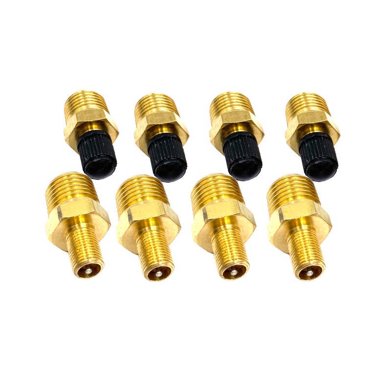 8Pcs 1/4" NPT Schrader Valve,Brass 1/4"NPT Male Thread Tank Valve
