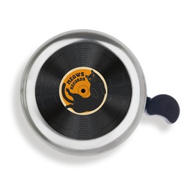 WIRESTER Silver Aluminum Round Bike Bell, Classic Ring Bicycle Bell, Bike Accessories Bell Ring for Adults Kids Girls Boys - Black Cat Meows Records