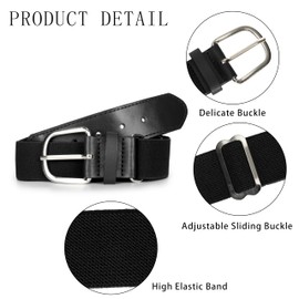 Mealah Youth Sports-Baseball Belt - Boys-Girls Adjustable Elastic Softball Belts For Waist 24"-32"