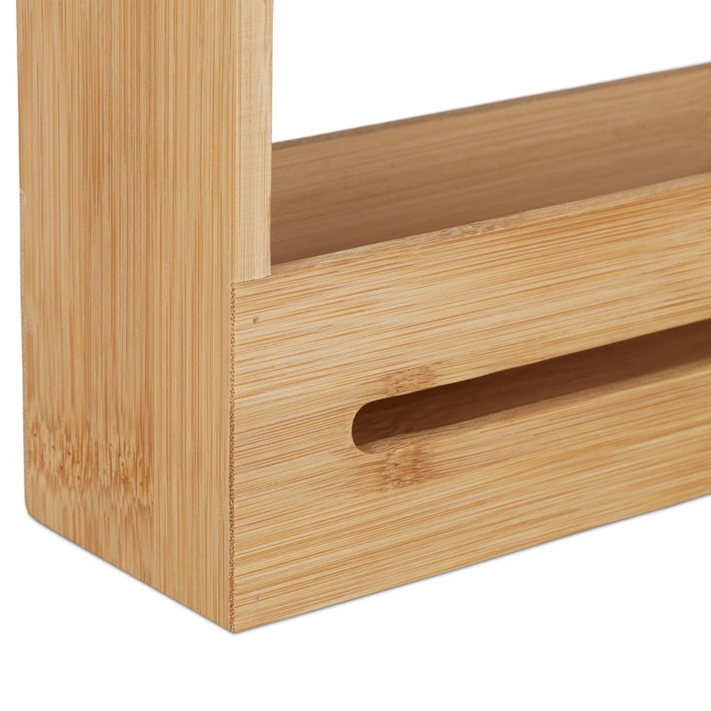 Relaxdays Bamboo Spice Rack, 2 Levels, H x D x