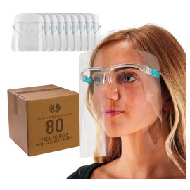 Protective Reusable Glasses Frame Face Visor. 80 Pack Protective Reusable Glasse Face Shield Visor From Droplets & Saliva