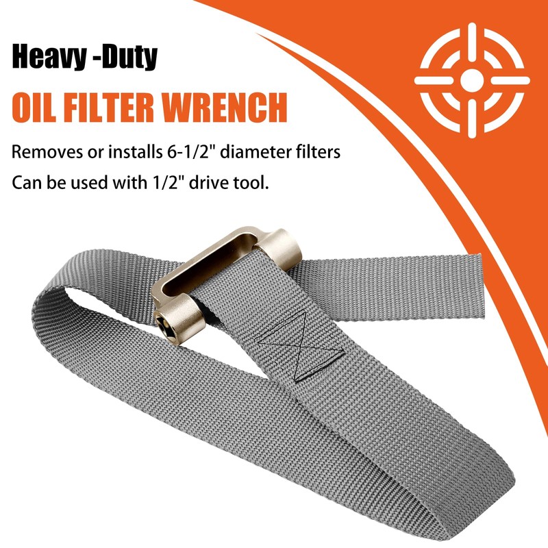 MEKILYN Heavy Duty Strap Filter Wrench for Oil Filter Removal