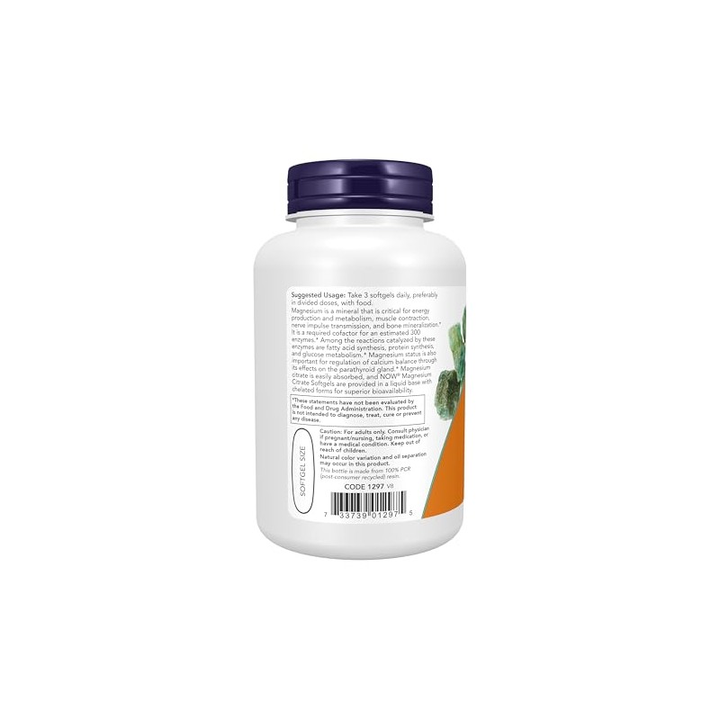 NOW Magnesium Citrate,90 Softgels
