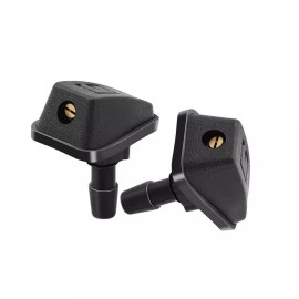 My-carlight 2Pcs Car Windscreen Water Spray Jets Washer Nozzles Adjustable Accessories Black