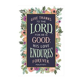Psalm 107:1 Give Thanks Church Bulletins Church Bulletin Package Of 100 - Welcome The Congregation, Share Church Information And Services On Quality Church Bulletin Paper - General Worship Bulletins