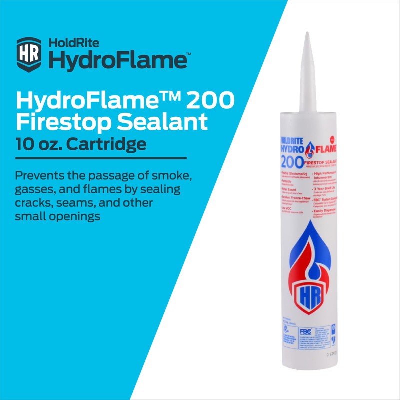HoldRite HydroFlame 200 Firestop Sealant, 10.3 Ounces, Elastomeric Water Based,