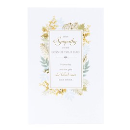 UK Greetings Dad Sympathy Card - Sorry for Your Loss Card - Condolence Card - Bereavement Card,White