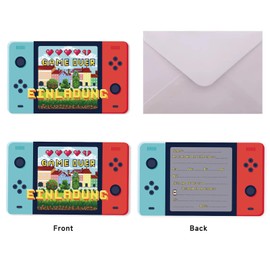 ORFION 12 x Invitation Cards Children's Birthday Boys Girls Video Gaming Game Invitation Cards Birthday Colourful Cards Birthday Invitations Party Birthday Invitations