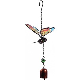 Enchanting Stained Glass Butterfly - Window Butterfly Suncatcher with Bell,Stained Glass Window Hanging,Home Decor,Wind Chimes for Home, Party, Festival Decor, Glass Garden Decoration Indoor/Outdoor