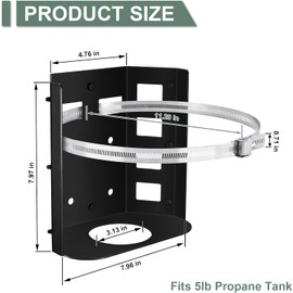 CZC AUTO Propane Tank Holder Mounting Bracket for 5LB Bottle for RV, Trailers, Truck, Jeep, Campervan, Overland Vehicles