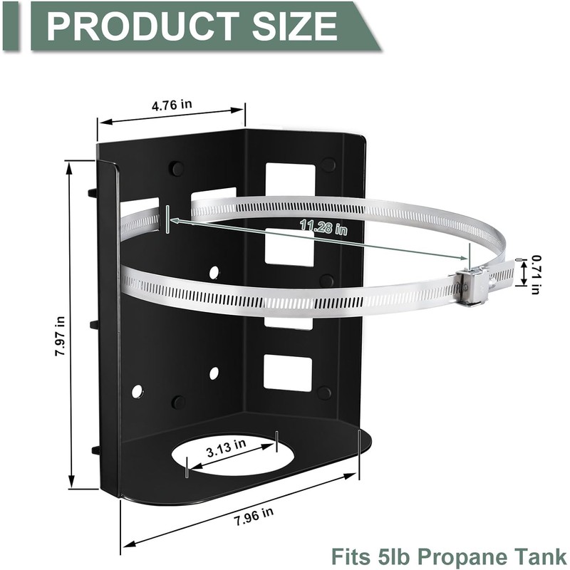 CZC AUTO Propane Tank Holder Mounting Bracket for 5LB Bottle