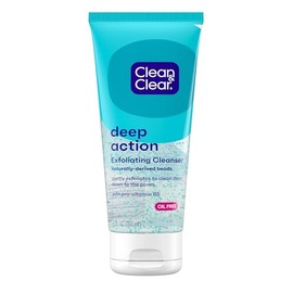 Clean & Clear Limpiador Facial Exfoliante de Acción Profunda, Exfoliante y Jabón Facial, Pro-Vitamina B5, Ácidos Láctico y Glicólico, Exfoliante Diari