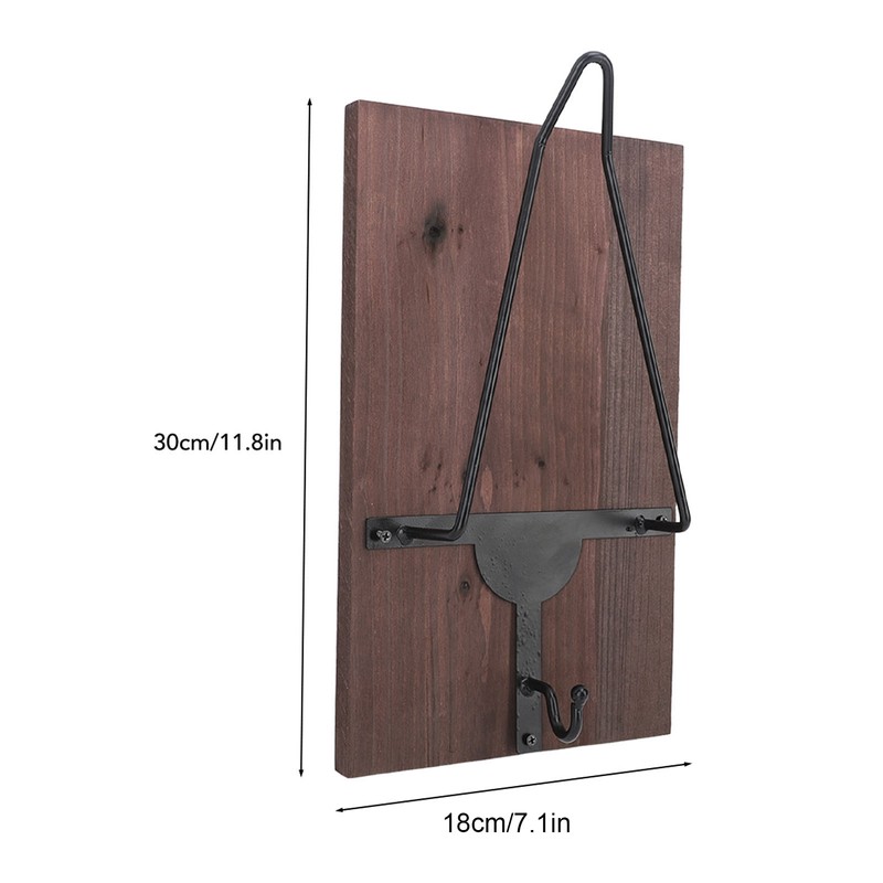 Motorcycle Helmet Rack with Jacket Hook Wood and Iron Wall