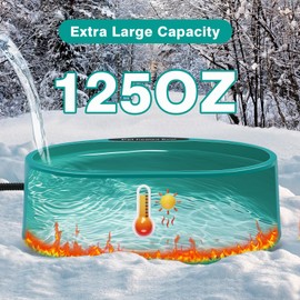 Heated Chicken Waterer, 125OZ Large Capacity Poultry Water Heater for Chicken Coop Hens Turkey Goose Duck Pigeon Poultry Birds Dog Cat Drinker in Winter