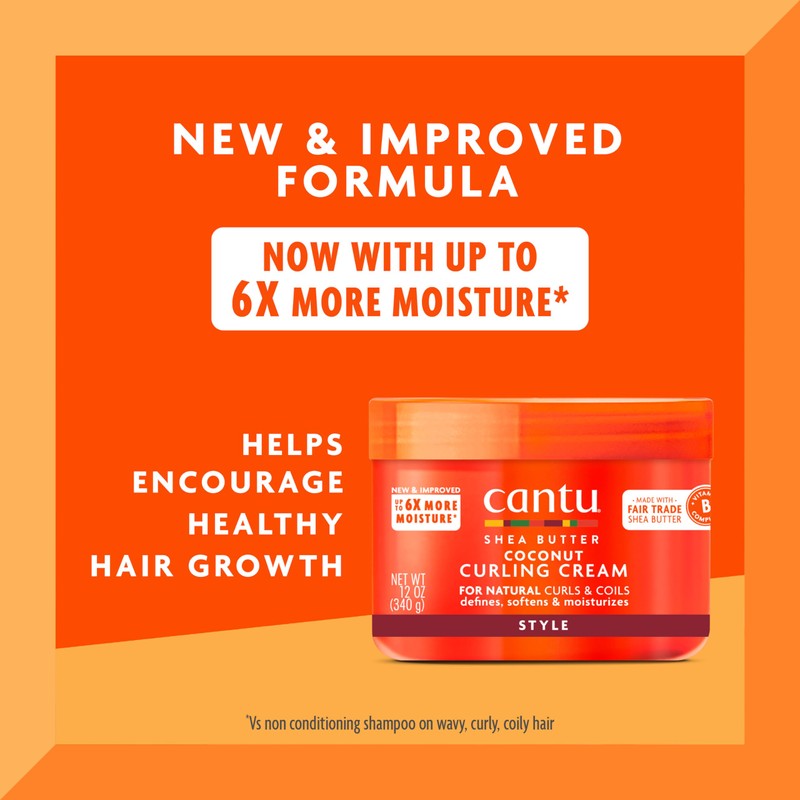 Cantu Coconut Curling Cream with Shea Butter for Natural Hair,