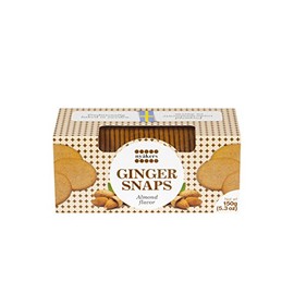 Nyakers Pepparkakor Swedish Ginger Snaps Cookies, Vegan Cookies, Dairy-Free Snacks, Gourmet Cookies, Food Gift for Holidays, Valentines Day, Thanksgiving - Window Box - 5.3oz (Almond)