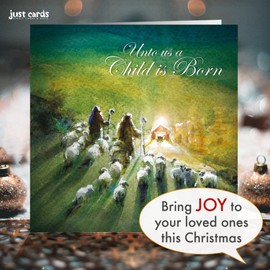 Christian Christmas cards, pack of 10 - Shepherds Christmas cards pack with Bible verse isaiah 9:6 inside these religious Christmas cards, by Just Cards Direct