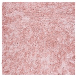 SAFAVIEH Vegas Shag Collection Area Rug - 5' Square, Pink, Solid Design, Non-Shedding & Easy Care, 3.15-inch Thick Ideal for High Traffic Areas in Living Room, Bedroom (VGS868U)