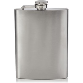 Stainless Steel Hip Flask, 8oz Hip Flask, Portable Hip Flask, Small Hip Flask for Hiking, Hunting, Camping, Climbing, Barbecue, Bar, Party (Silver)