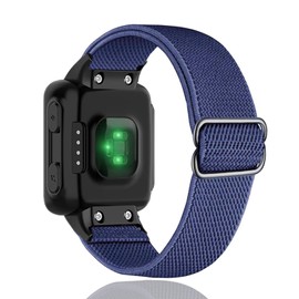 Compatible with Garmin Forerunner 35/30 Band, Nylon Elastic Solo Loop Women Men,Adjustable Replacement Watch Strap for Garmin Forerunner 35 Sport Watchband for SmartWatch (Navy)