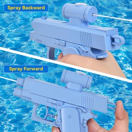 Prank Water Gun, 2025 Two-Way Water Gun Shoots Backward No Logo Spray from Front and Back, Fun Office & School Parties Pool Prank (White)