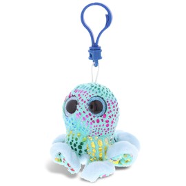 DolliBu Octopus Plush Big Eyes Keychain Stuffed Animal - Soft Sea Life Charm with Sparkling Big Eyes, Decorative Aquarium Plush Toy Accessory Fun Buddy Clip