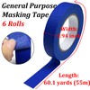 Premium Painters Tape 6 Rolls, 0.94inch x 60.1yds, General Purpose