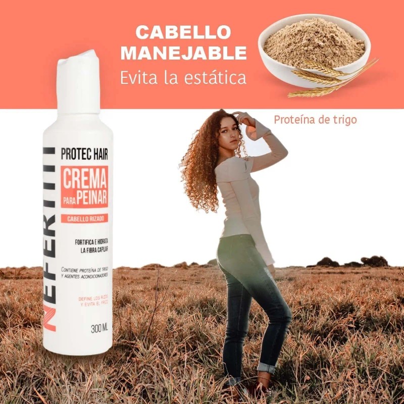 Nefertiti Crema Peinar Cabello Rizado 300ml