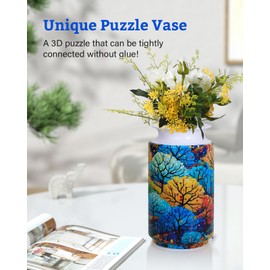 3D Puzzle Vase, 162 Pieces 3D Puzzles for Adults with Flowers, Unique Arts and Crafts for Adults, Unique Housewarning Gifts for Women, Puzzle Vase for Home and Office Decor (Eternal Bough)