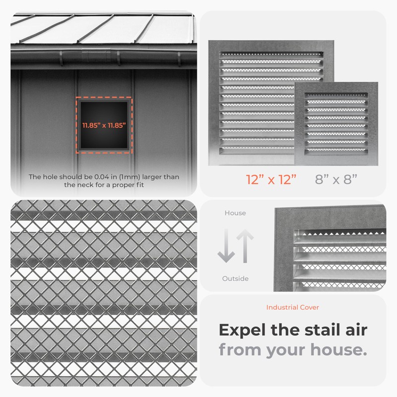 HVAC OV 12" x 12" Inch Galvanized Steel Vent Cover
