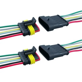FULARR 2 Set 6-Pin Car Waterproof Connector, Car Waterproof Electrical Cable Connector Terminal Plug Socket Kit with Pre-Wired, for Car Motorbike Truck Boat