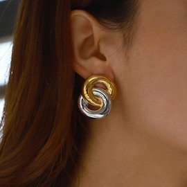 Large Chunky Gold Earrings for Women Trendy Gold Silver Statement Geometric Stud Earrings Lightweight and Hypoallergenic Jewelry Gifts for Women