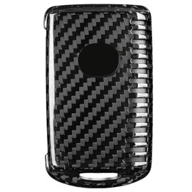 T-carbon Key Fob Cover Compatible with Mazda with Keychain,Carbon Fiber Key Case Protector Compatible with Mazda 3 6 Mazda 3 Hatchback CX-3 CX-30 CX-5 CX-50 CX-9 CX-90 Smart Key 2019-24,Black