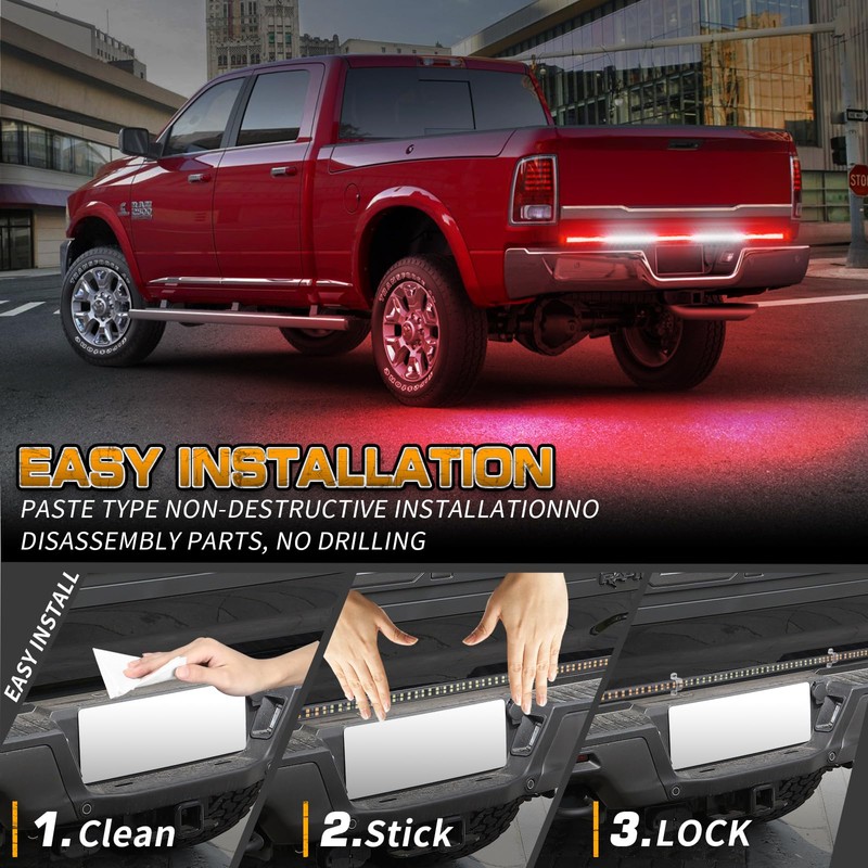 XRIDONSEN 60 inch Truck Tailgate Emergency Lights Strip 360 LED