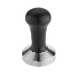 Motta 8100/B Tamper aus Edelstahl, planar mit schwarzem Echtholzgriff, 58 mm