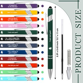 Outus 12 Pieces Funny Emergency Pens Bulk Nurse Negative Quotes Retractable Ballpoint Pen Metal Stylus Pen for Cna Rn Medical Assistant Nursing Student Essentials Nurse Week Gifts Appreciation Gift