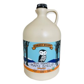 Organic 1 Gallon Amber Rich Vermont Maple Syrup - Grade A - From Barred Woods Maple
