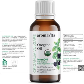 ImunON Greek Oregano Oil Organic Liquid Drops with 86-90% Carvacrol - for Immune and Digestive Support - Plant-Based, Herbal Supplement - Vegan, Non GMO, Gluten Free, 1fl.oz/30ml