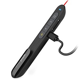 Wireless Presenter Rechargeable, NORWII N76 Presentation Remote for Powerpoint Presentation Clicker 330FT, Slide Advancer Support Volume/Hyperlink/Key-Customized